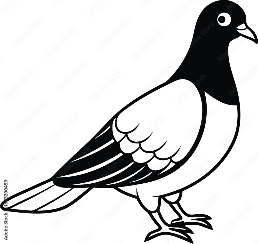 Obraz premium A stunning vector silhouette illustration of a crow or raven is captured in a captivating cartoon design, showcasing the wild beauty of nature's birds