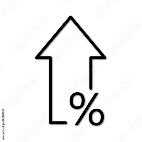 Percent up line icon