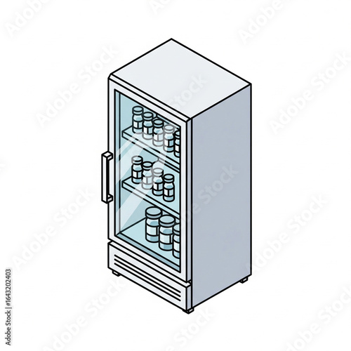 flat icon medical refrigerator. isometric ilustrations