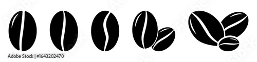Set of coffee beans icons