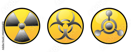 Set of circular signs of warnings