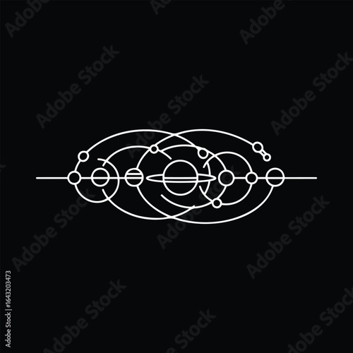 A mystic clip art for contemplation, a scientific vision for a worldwide study of astronomy, the starry galaxy, our universe. This celestial planet sphere is a globe in solar orbit.