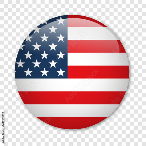 Free Download USA flag in the form of a glossy icon - GFXLoad