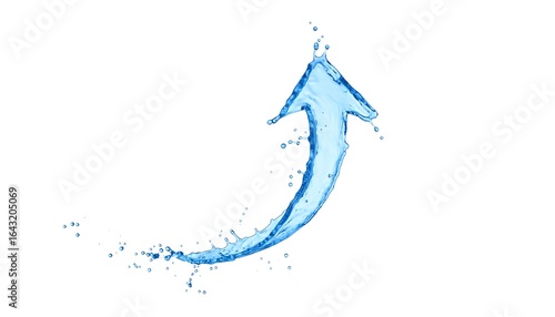 Upward water splash arrow graphic