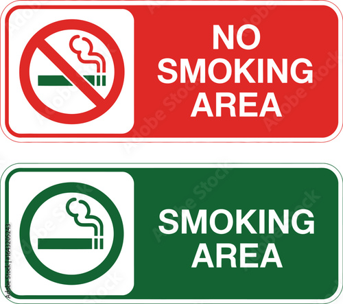Smoking and no smoking signs