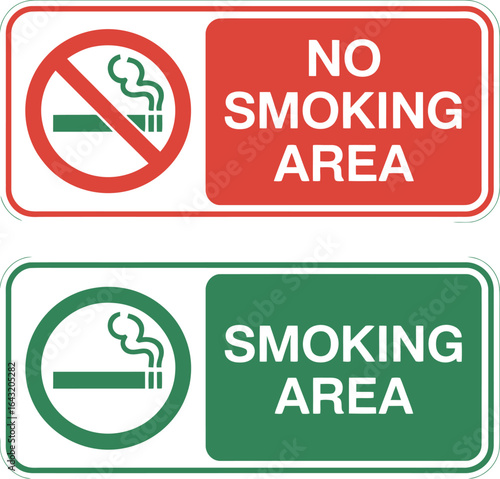 Signs for smoking and no smoking