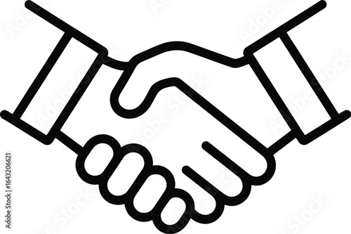 Outline of two hands shaking