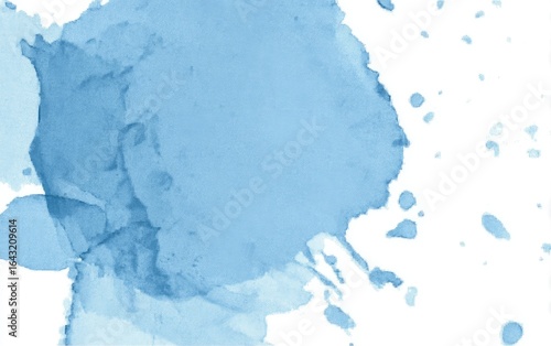 Wallpaper Mural Light blue watercolor blots and splatter on white Torontodigital.ca