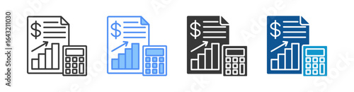 Accounting Icon Set Multiple Style Collection