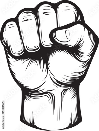 Fist Line Drawing Silhouette Illustration

