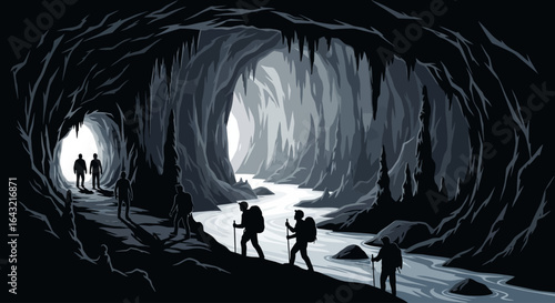 exploring the unknown hikers venture deep into a mystical cave system finding adventure and a path to discovery