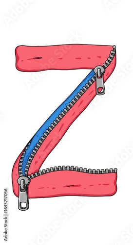  Letter Z with Zipper Design