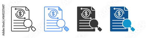 Financial Statement Icon Set Multiple Style Collection