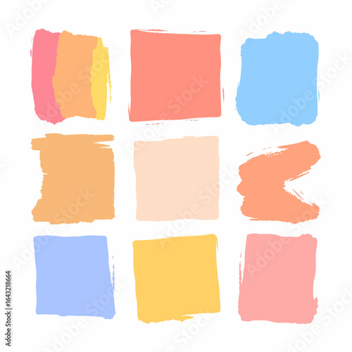 Set of watercolor paint strokes