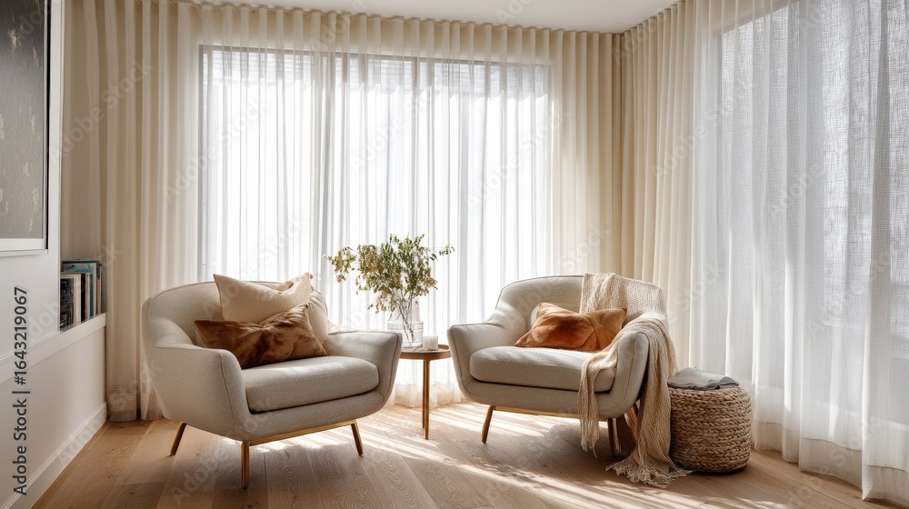 Cozy Living Room with Two Chairs and a Table Cozy Living Room with Two Chairs and a Table