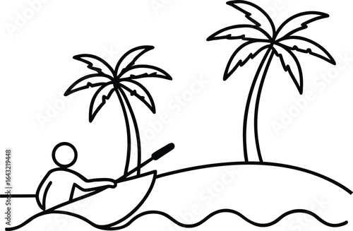 vector illustration of a tropical beach