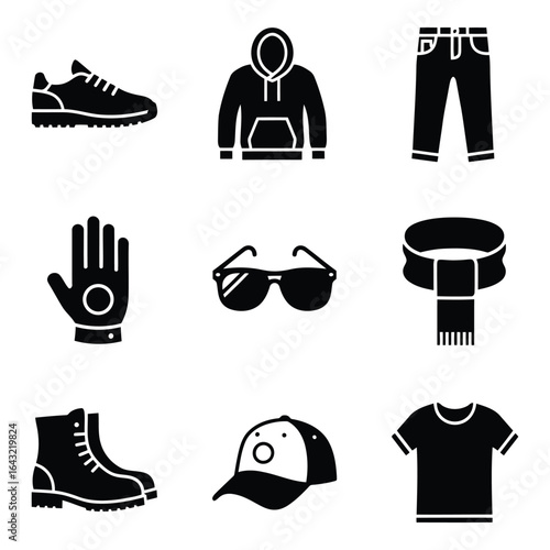 Art of fashion and clothing icons isolated on white background