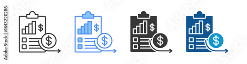 Expenses Icon Set Multiple Style Collection