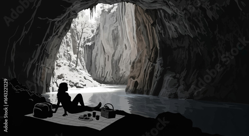 secluded canyon picnic finding solitude and serenity in natures embrace perfect for relaxation and escape imagery