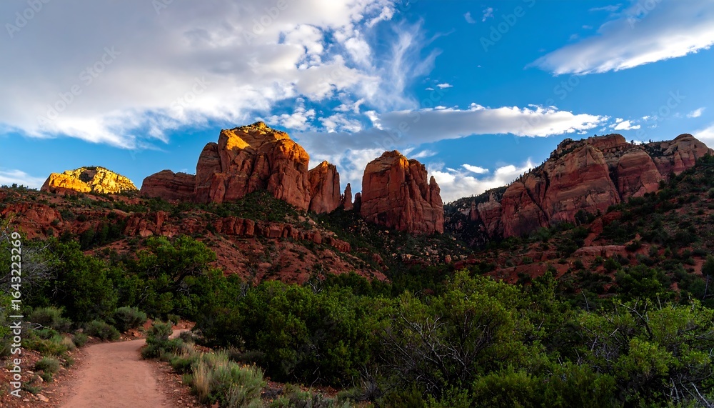 Obraz premium Red rock mountain landscape sunrise