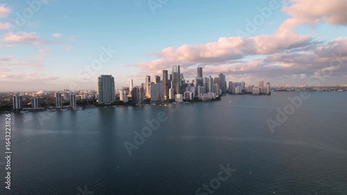 Wallpaper Mural Aerial view of the Miami skyline showcases the city's modern architecture against the backdrop of the tranquil waters, Miami, Florida, United States. Torontodigital.ca