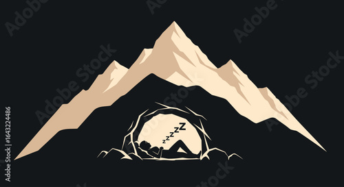 peaceful mountain cave sleep restful relaxation and rejuvenation after a long day of hiking or adventure