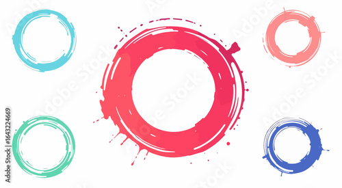 number zero made of red splashes