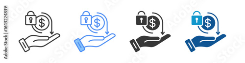 Cost Saving Icon Set Multiple Style Collection