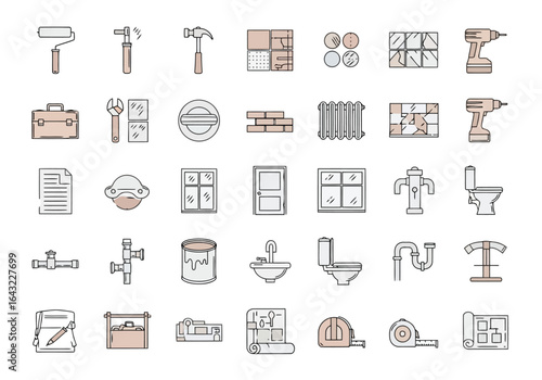 Collection of essential construction and plumbing tools for home renovation and repair projects offering a variety of equipment
