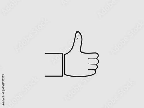 a minimalist line art drawing of a hand giving a thumbs up gesture