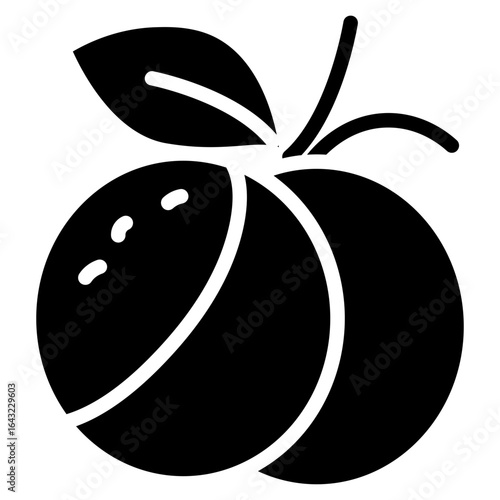 Plum icon vector image. Can be used for Fruits and Vegetables.
