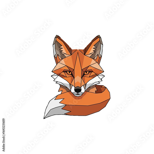 A cartoon fox with closed eyes and a curled tail appears relaxed and content.