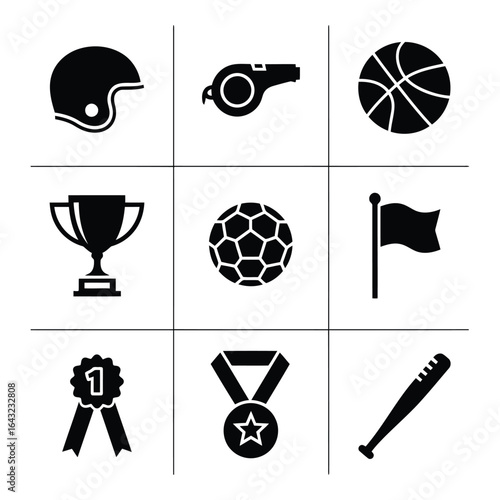 Art of collection of sport icons isolated on white background