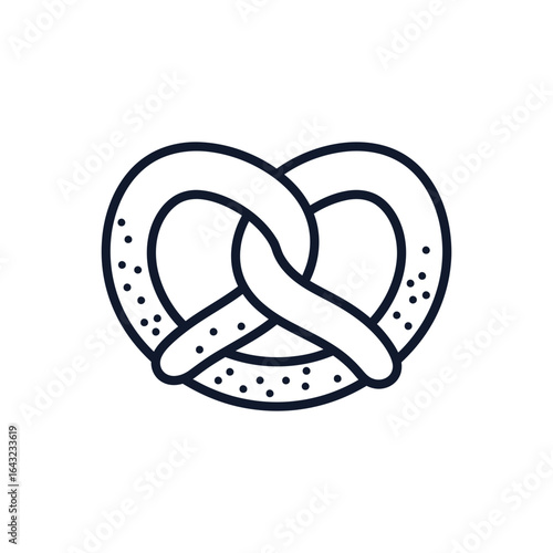 A pretzel illustration with a knotted shape and sprinkled texture.