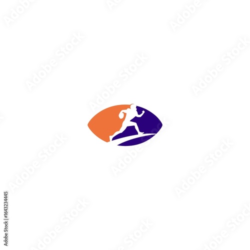 This logo features the silhouette of an American football player running while carrying a ball.