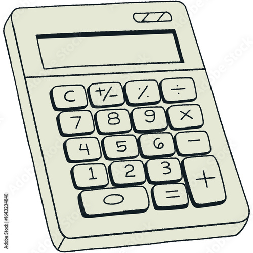 Illustration of a Simple Calculator with Buttons, Ideal for Financial Calculations and Mathematics