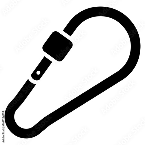 Carabiner glyph icon