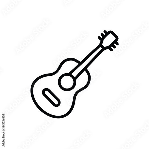 Black acoustic guitar outline symbol musical instrument