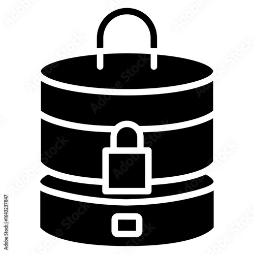 Database Lock icon vector image. Can be used for Web Hosting.