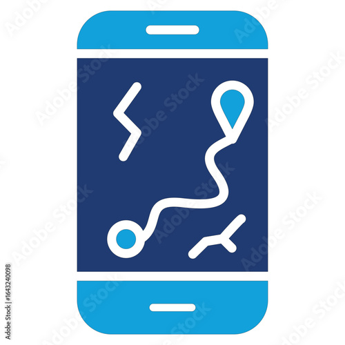 Trail Map On Phone solid color icon