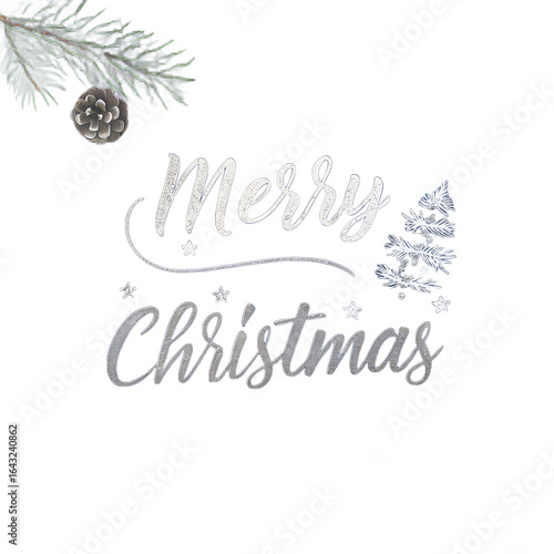 Vintage holiday card design with merry christmas greeting text and illustration