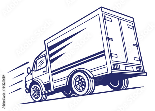 Fast Delivery Truck Icon Flat Design