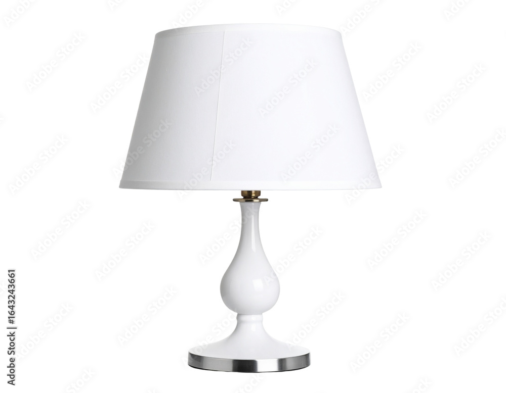 Obraz premium Angled Side View of Modern Table Lamp with Bright LED Glow, isolated on transparent background