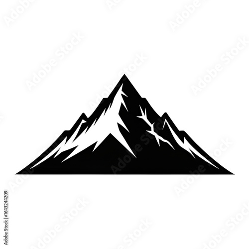 Mountain peak silhouette isolated on transparent background, a simple and graphic design for logos, icons, and symbols representing adventure, nature, and outdoor themes