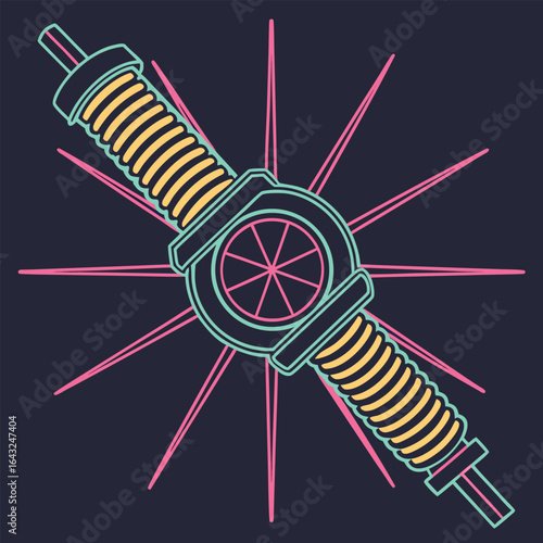 Skyforge engines neon pop concept.