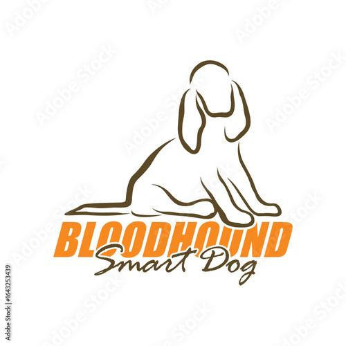 Bloodhound Dog logo design vector. Silhouette Bloodhound Dog Template Illustration
