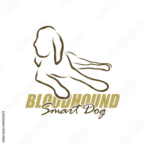 Bloodhound Dog logo design vector. Silhouette Bloodhound Dog Template Illustration