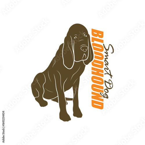 Bloodhound Dog logo design vector. Silhouette Bloodhound Dog Template Illustration