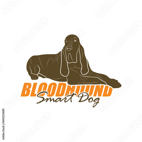 Bloodhound Dog logo design vector. Silhouette Bloodhound Dog Template Illustration