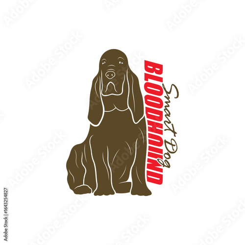 Bloodhound Dog logo design vector. Silhouette Bloodhound Dog Template Illustration